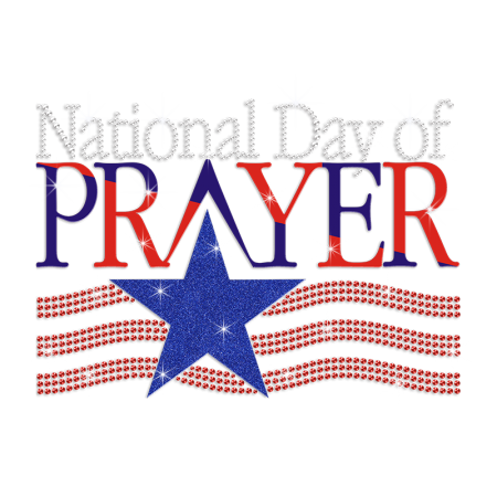 Custom Rhinestone National Day of Prayer Printable PU Iron On Design